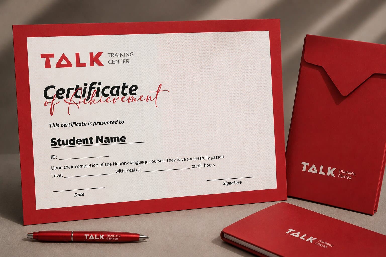 Talk Training Center mockups