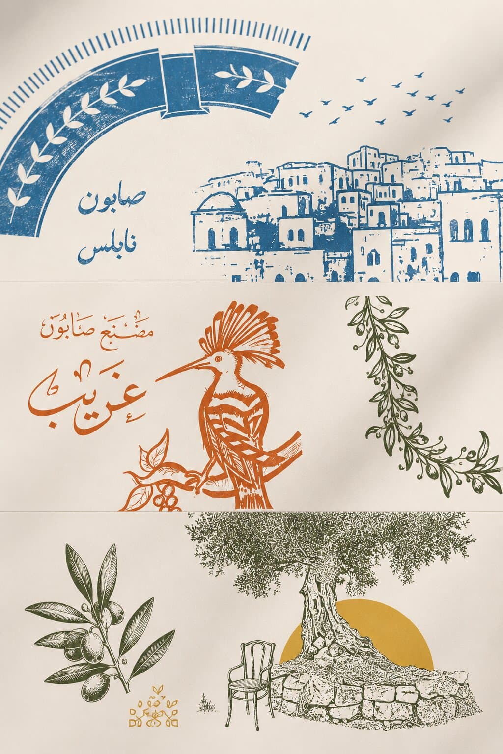 Soap carton graphic elements