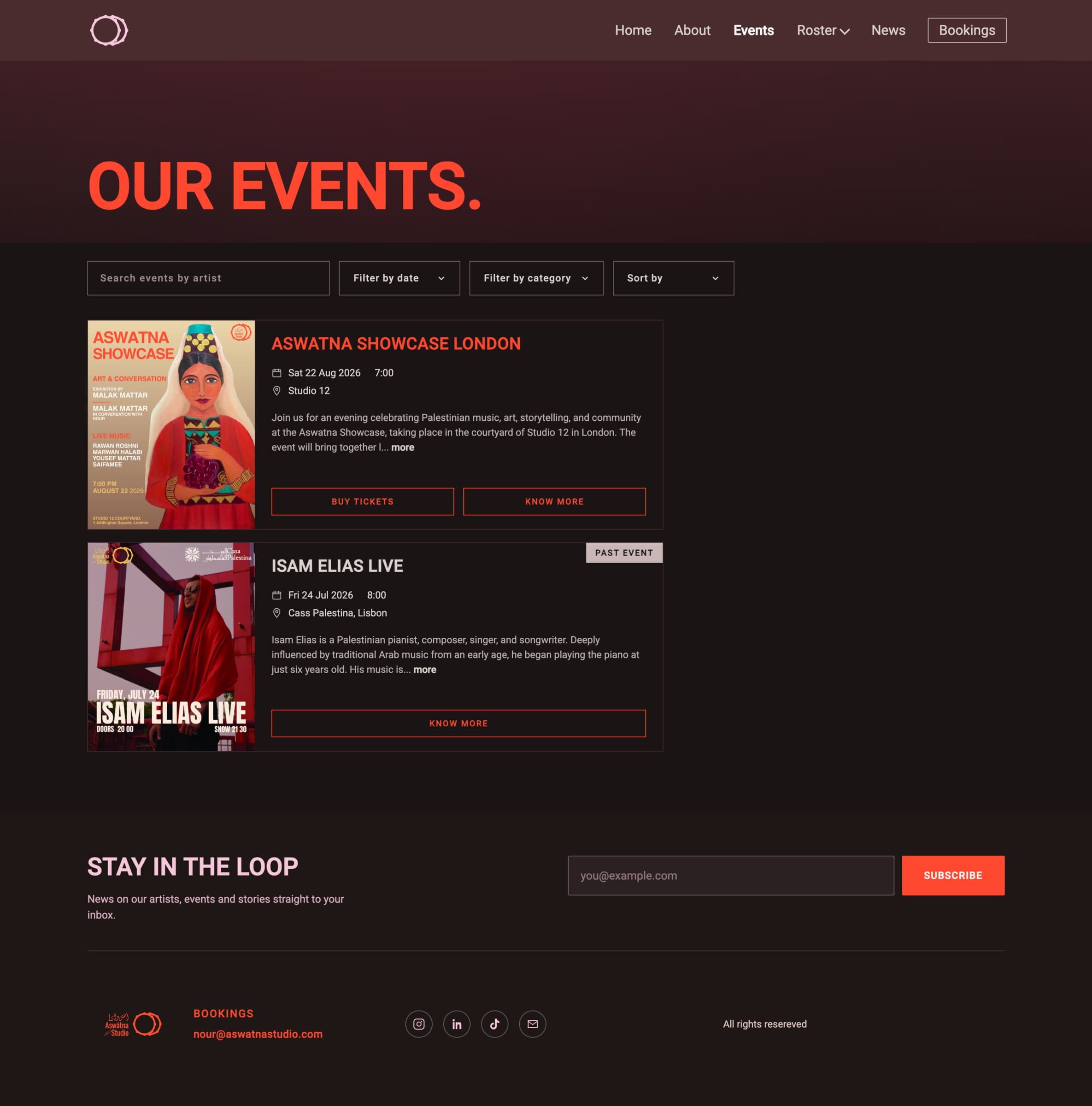 Aswatna Studio website